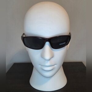 Burgundy Rectangular UV Protection Sunglasses w/ Hard Case Sport Y2K Style NEW